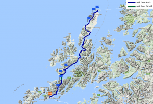 Tagesstrecke Lofoten - Vesteralen