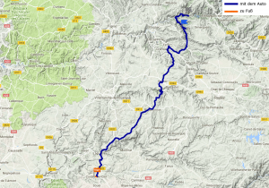 Tagestrecke Cordes sur Ciel - Vieillevie