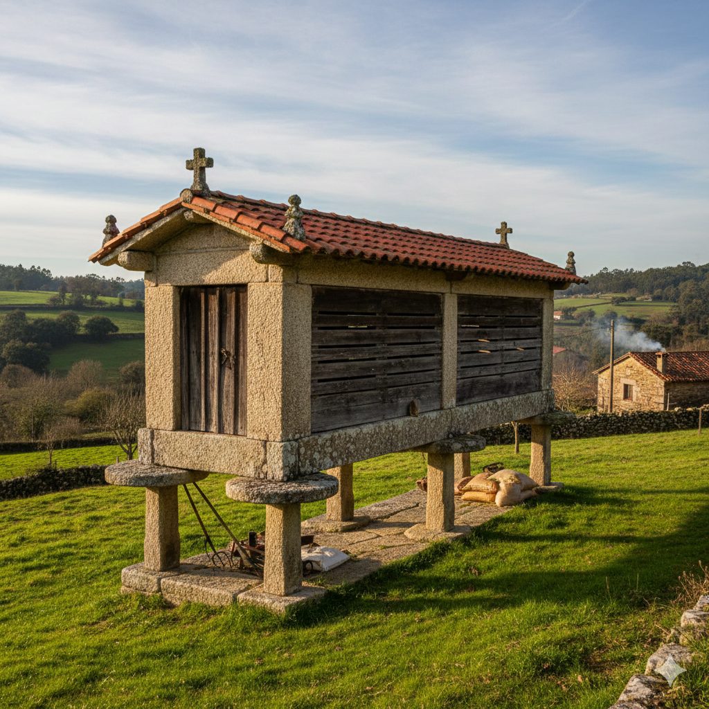 AI-generierte Darstellung eines Hórreos